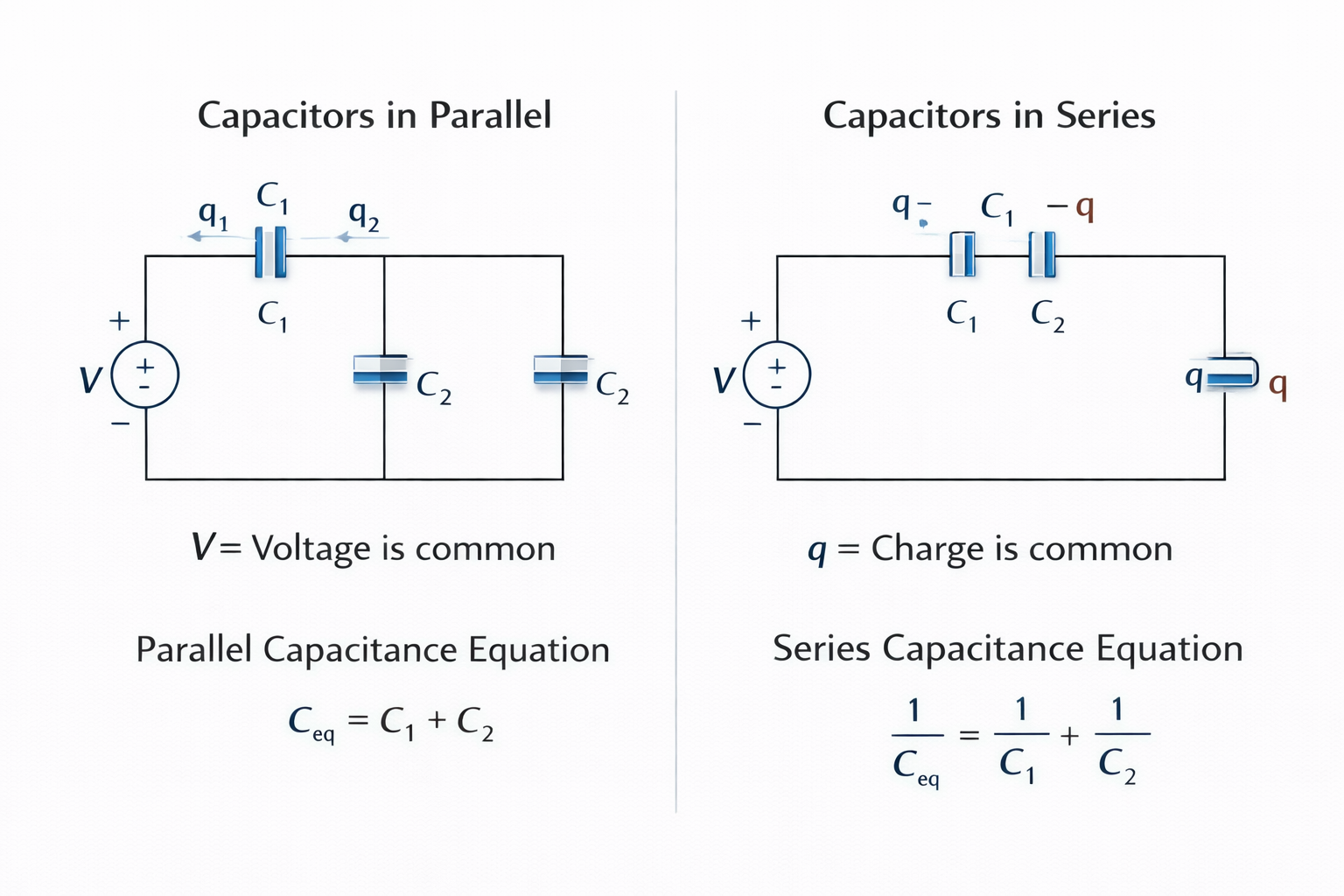 Internal structure and symbol of a capacitor