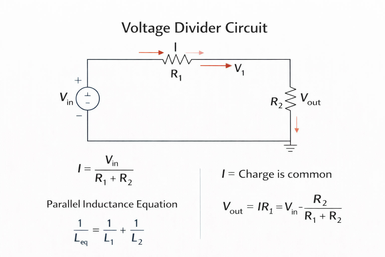 Voltage divider circuit diagram with two resistors
