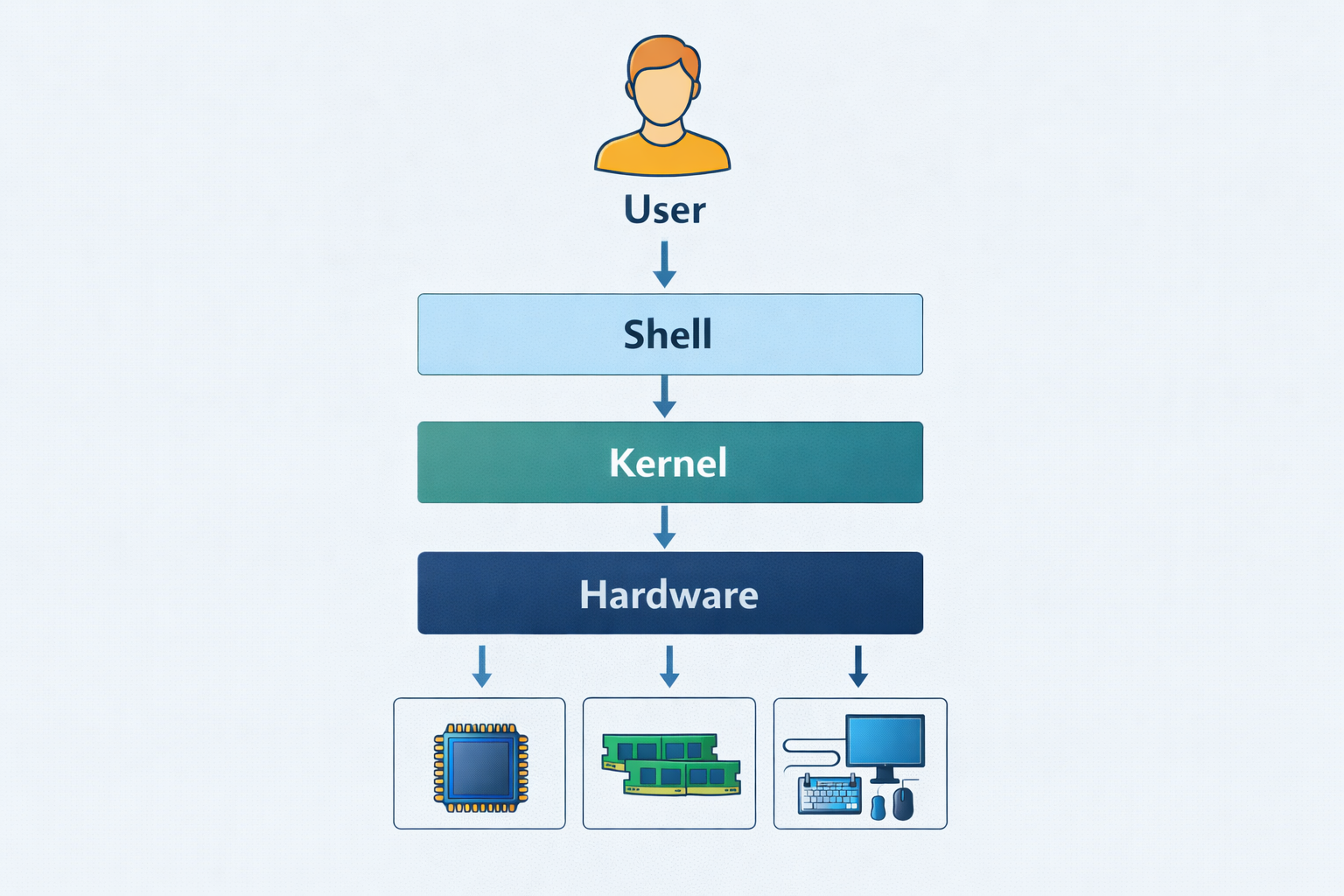 User interaction with the Linux Shell interface