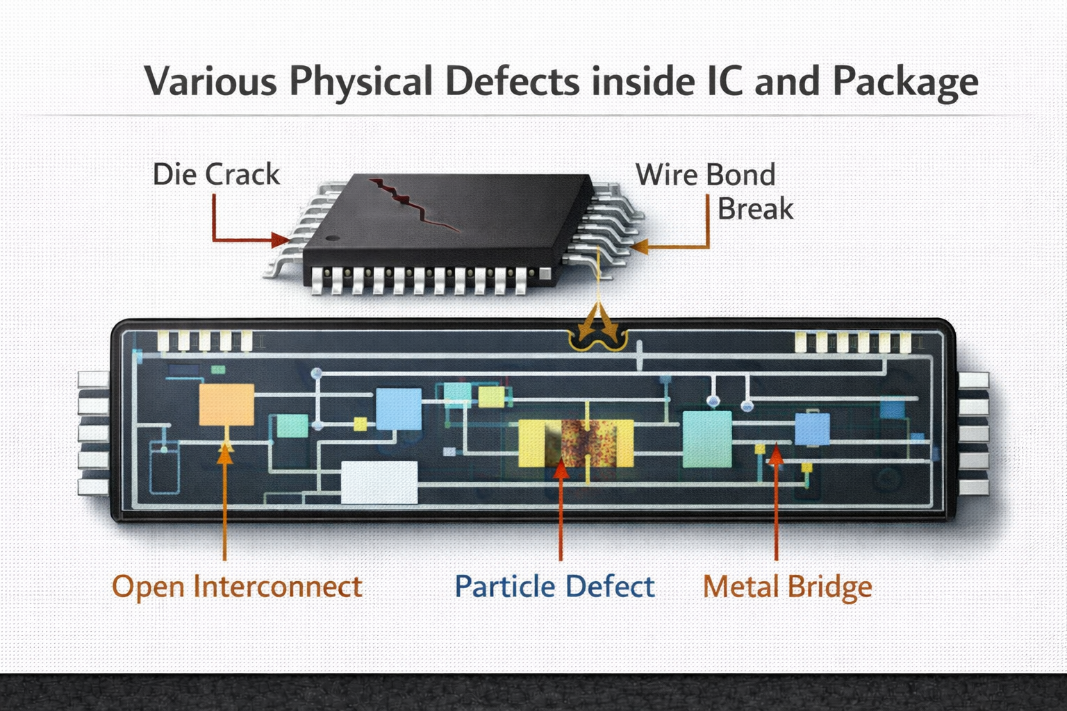 Common Manufacturing Defects in VLSI: Process, Material, and Aging